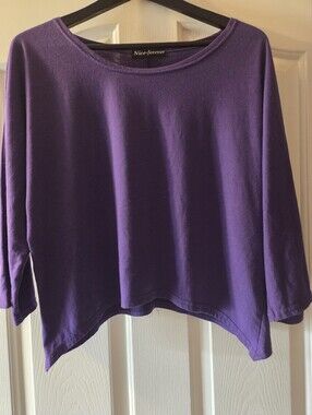 Forever 21 Purple Women's Boatneck Relaxed Shirt